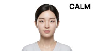 안면 홍조 치료 후 진정된 피부 상태의 모델