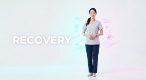 건강한 신체 실루엣과 활력을 상징하는 여성 모델